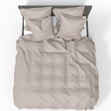 Luxuriöser Premium gestreifter Satin 100% Baumwollstoff | Mushroom