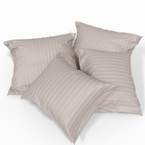 Handmade Luxurious Premium Striped Satin Cotton Pillowcase | Mushroom