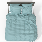 Luxuriöser Premium gestreifter Satin 100% Baumwollstoff | Aquifer