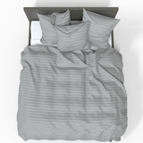Handmade Luxurious Premium Striped Satin Cotton Duvet Cover | Drizzle