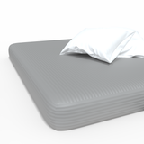 Handmade Luxurious Premium Striped Satin Cotton Fitted Sheet | Drizzle