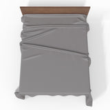 Handmade Luxurious Premium Striped Satin Cotton Flat Sheet | Wisdom Gray