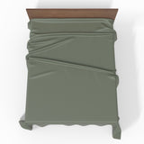 Handgefertigtes luxuriöses Premium gestreifter Satin Baumwoll Bettlaken | Olivine